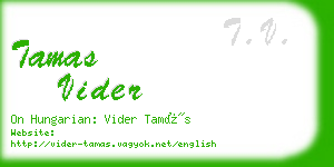 tamas vider business card